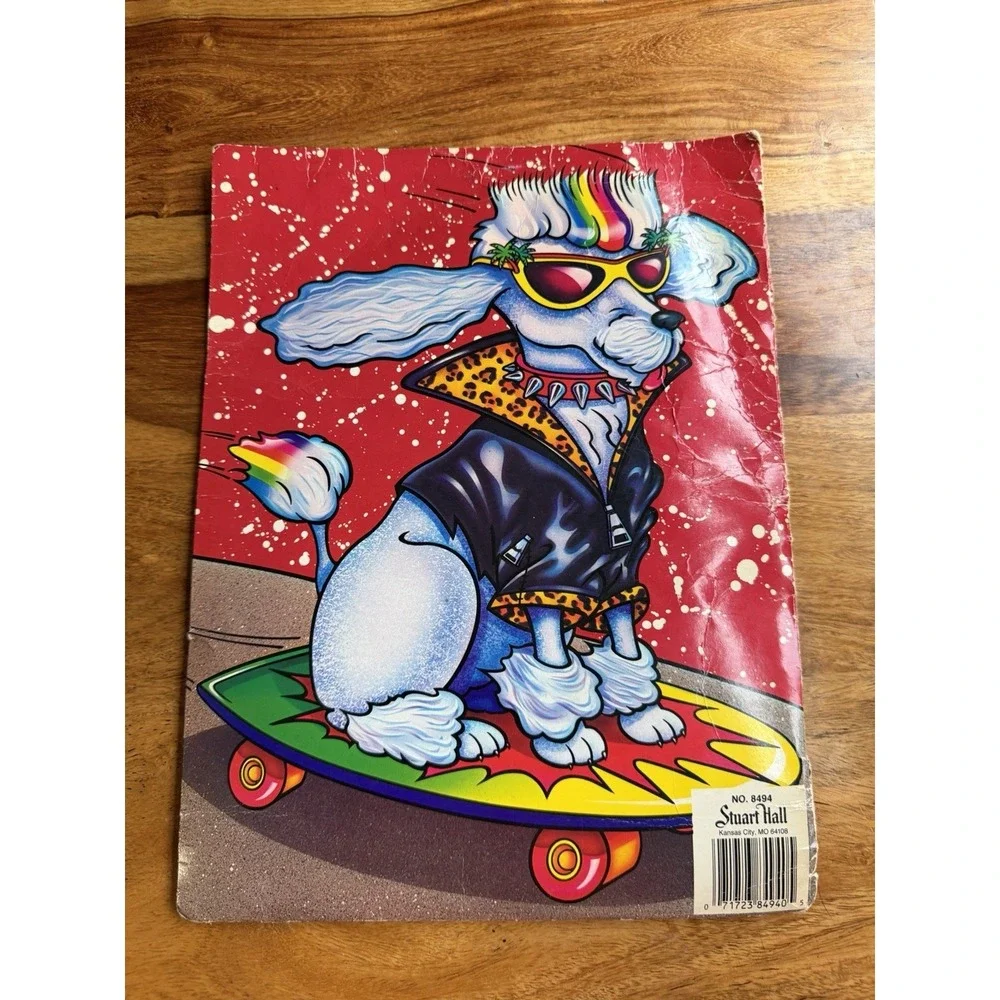 Vintage Lisa Frank Skateboarding Poodle Stuart Hall #8494 Folder Name Used Read